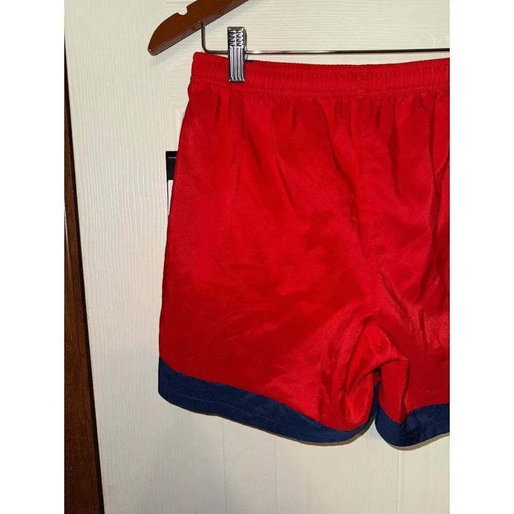 NWT Adidas Girls  Vivid Red & Navy Blue Woven Shorts‎ Size XL